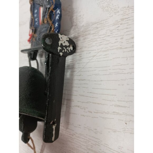 VTG Cast Iron Bell Eagle & American Flag Bracket Wall Mount Hanging Patriotic - Picture 5 of 9